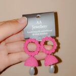 elegant pink stone earrings for women – trendy & stylish