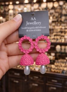 elegant pink stone earrings for women – trendy & stylish