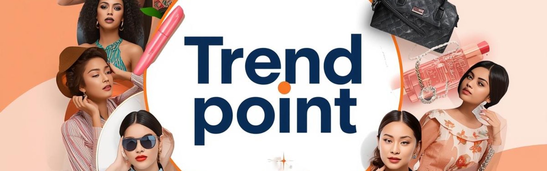 create a modern and stylish logo scene for a brand named “trend point.” the design should feature the trend point logo text in bold, clean, professional typography — with a shopping cart or sparkle ico (2)